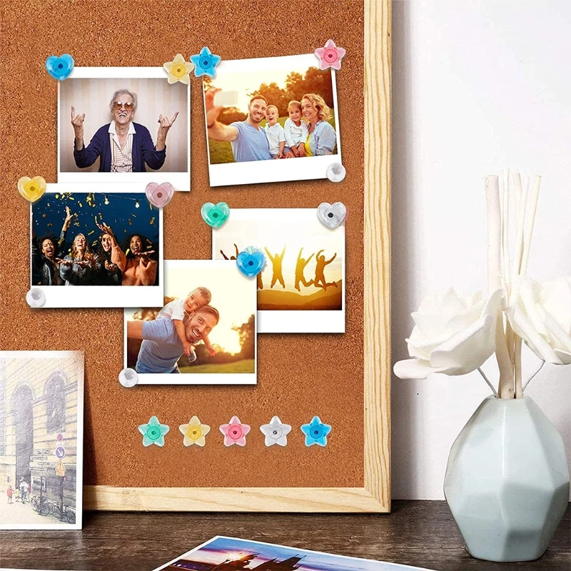 50 шт. набор металлических канцелярских кнопок с милой прозрачной звездой