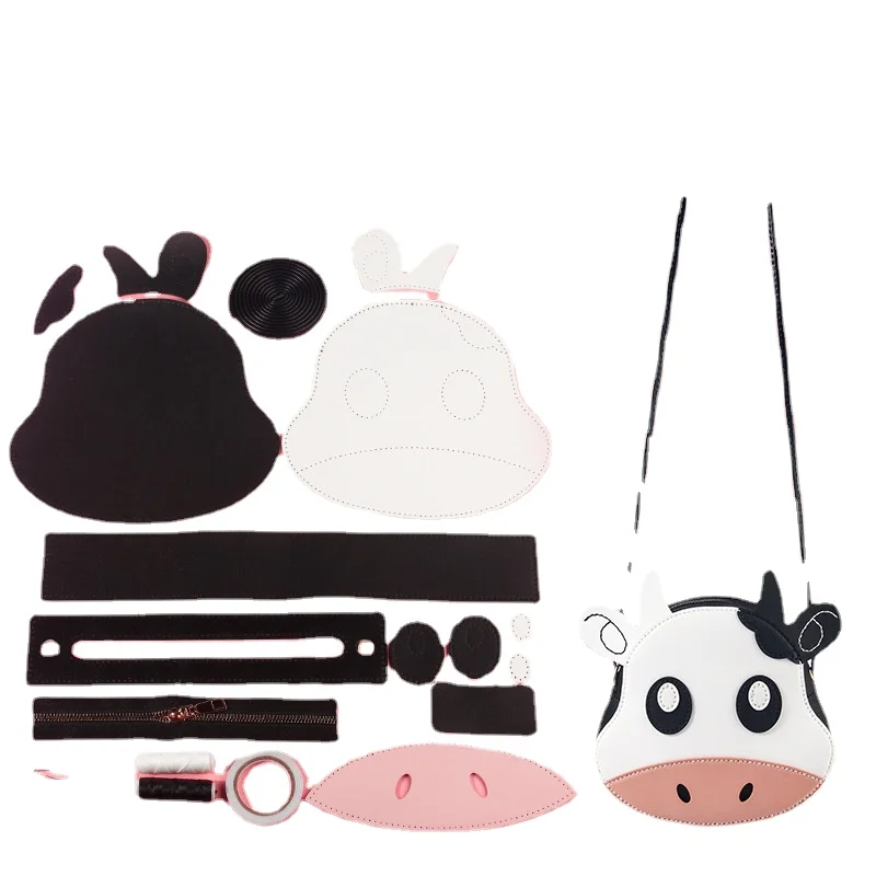 

DIY Handmade Hand Stitching Handle Shoulder Women Material Bag Accessories Cow Bag Shoulder Messenge Diy Material Bag