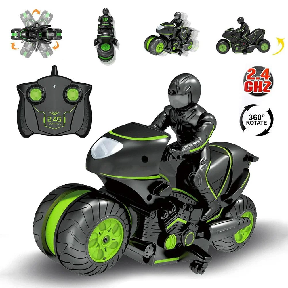 Детский трюковый мотоцикл с дистанционным управлением Автомобиль 2,4G Дрифт спин высокоскоростной боковой внедорожник игрушка-мотоцикл