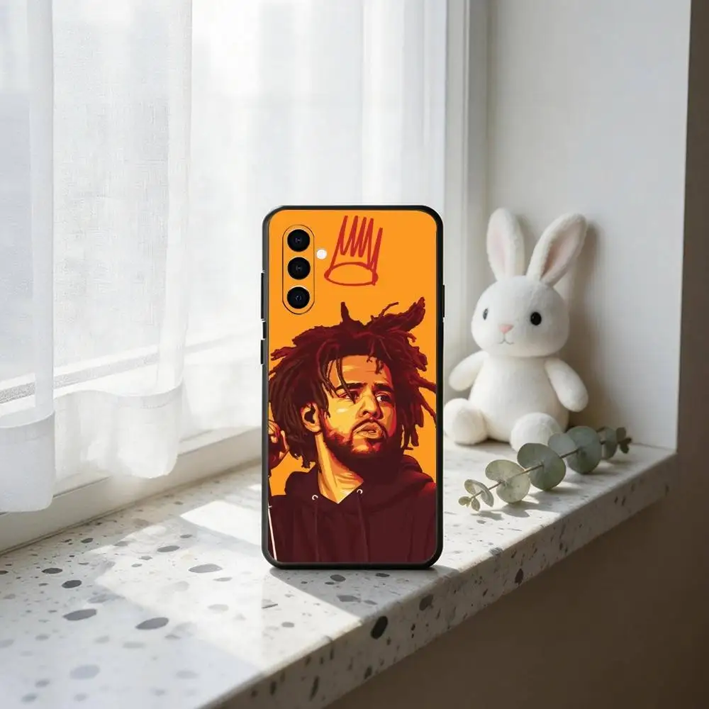Фото Известный рэпер Дж-Дж. Чехол для телефона Cole для Samsung Galaxy A73, A72, A71, A70, A53, A52, A51 и других моделей, мягкий черный чехол №5