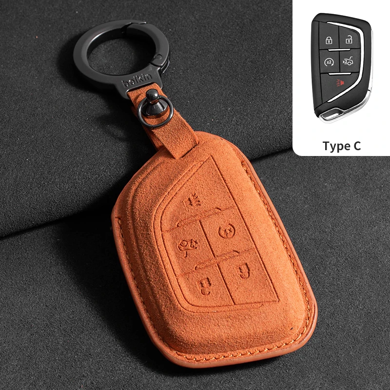 

Замшевый чехол для автомобильного ключа Cadillac CT4 CT5 ATS CT6 CTS DTS XT5 Escalade ESV SRX STS XT4, защитный чехол для автомобильного ключа, аксессуары