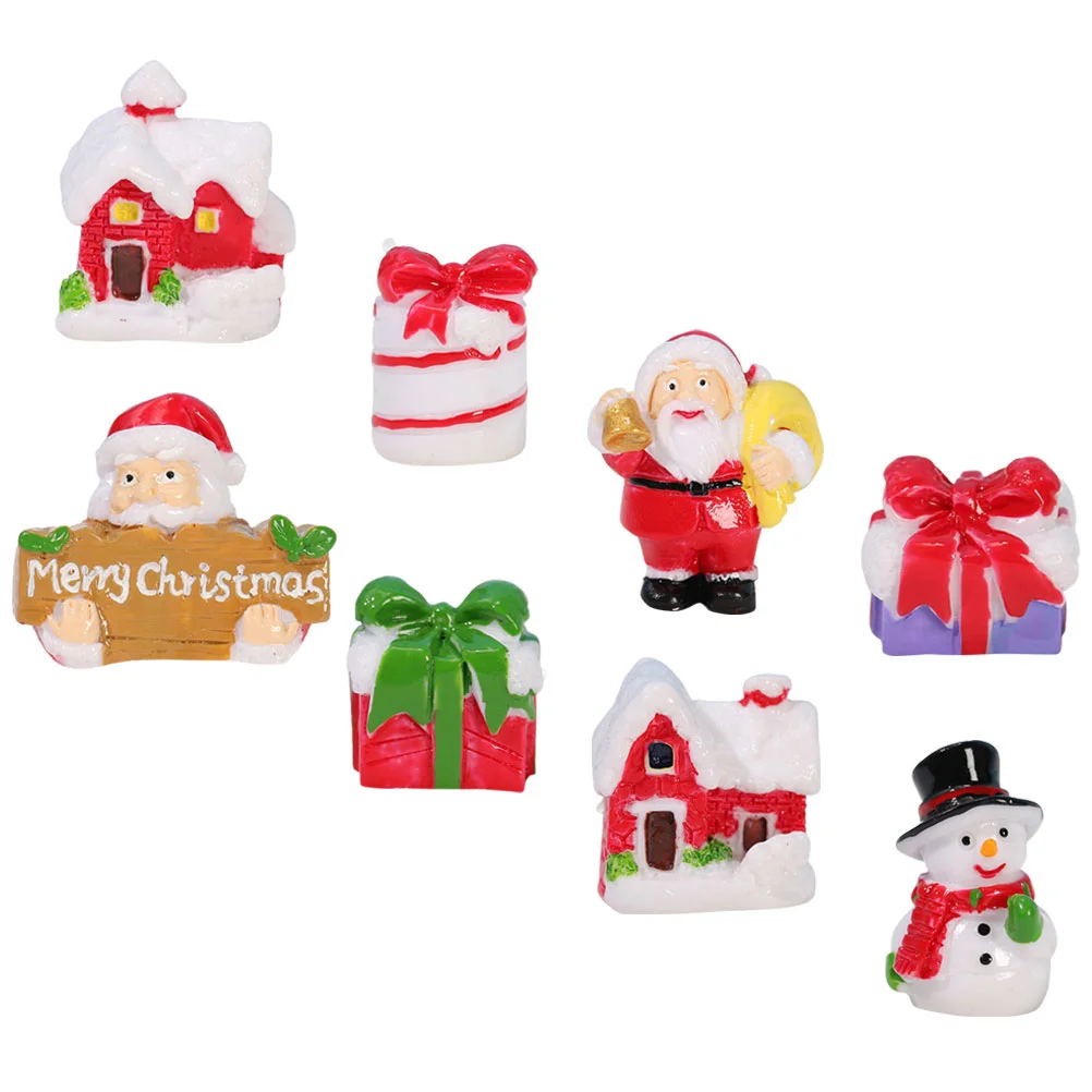 

Christmas Mini Miniature Santa Claus Figurines Ornaments Snowmanornament Figurine Micro Fairy Decor Resin Garden Statue Winter