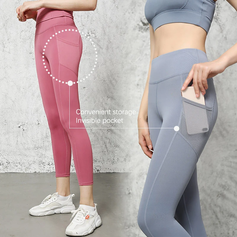 

High Waist Female Yoga Leggings Suit Soft And Stretchy Sports Pants Running Wear Outside Sportswear