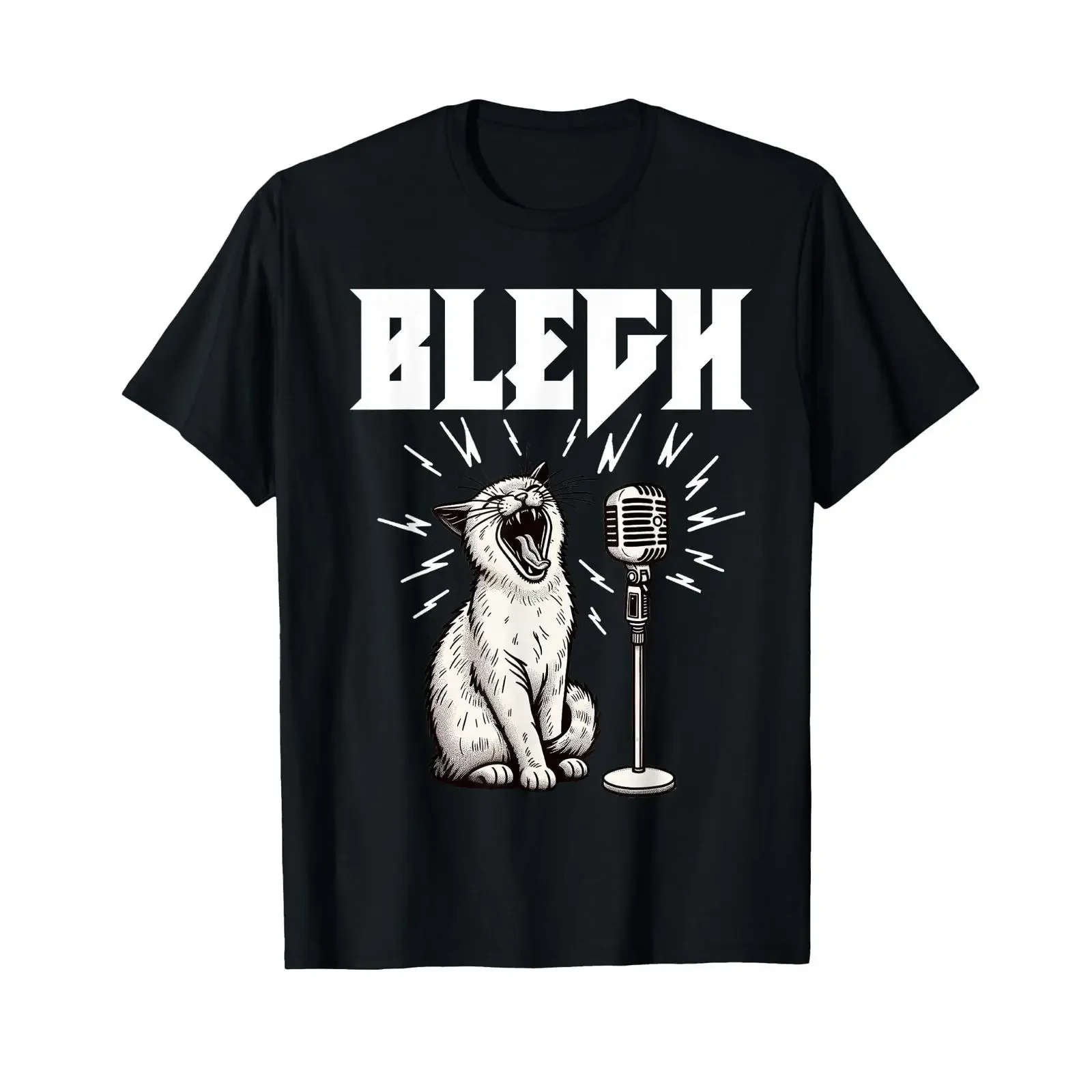 Фото Футболка Deathcore Blegh Cat Bleh Funny Metalcore Music Breakdown, винтажная, с эффектом потертости, дышащая, для повседневной носки №1