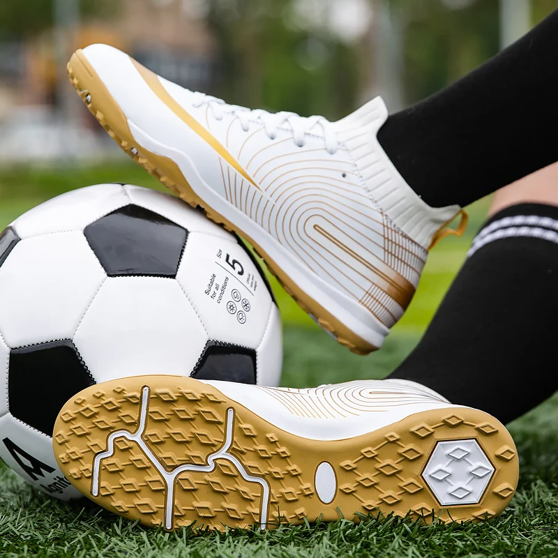 

Professional Men's and Women's Football Shoes TF/FG High Ankle Football Shoes Children's Outdoor Grass Spikes Football Shoes