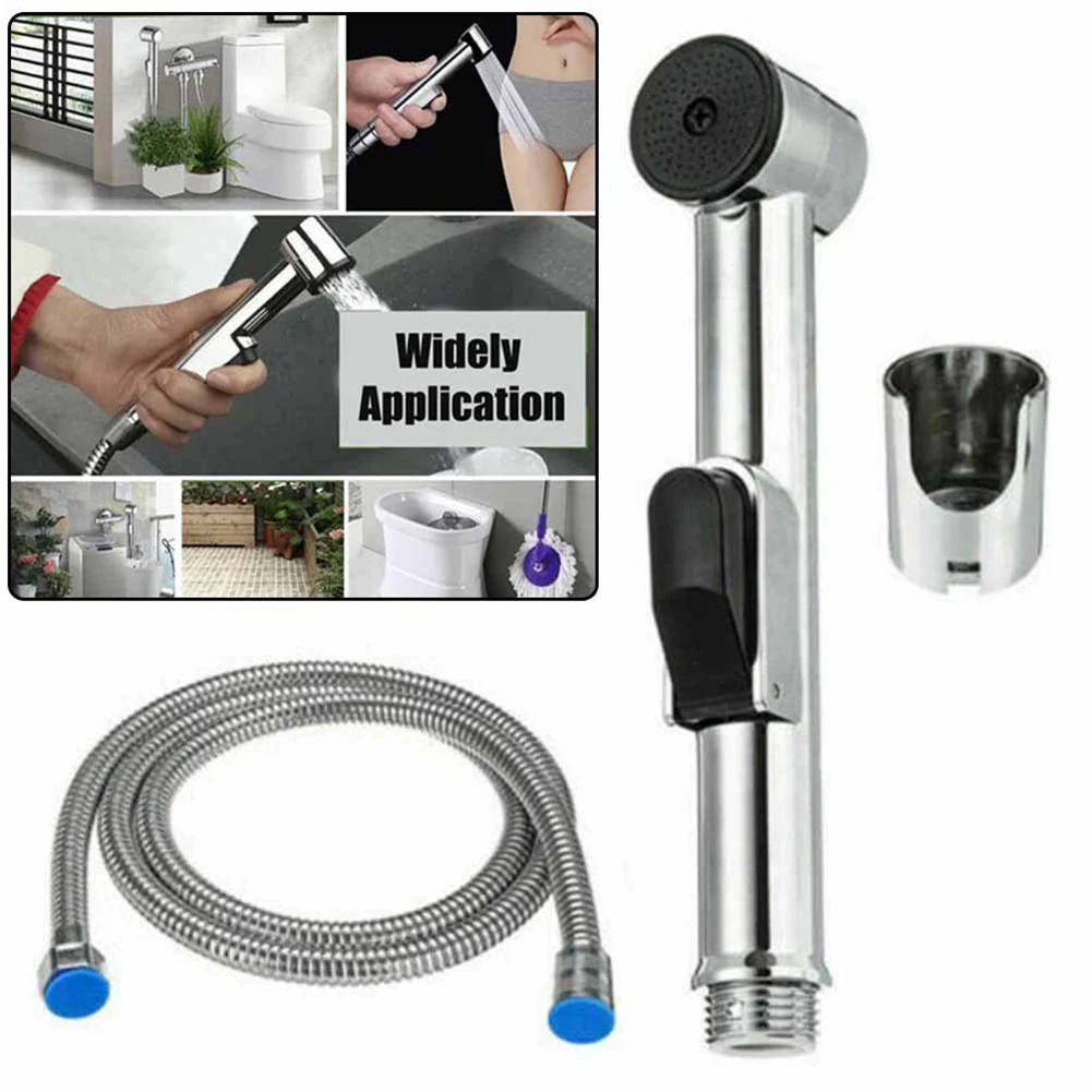 

Hand Held Douche Spray Set ABS Hygienic Toilet Shower Head Hose Bidet Bracket WC Bathroom Water Valve Hose Holder