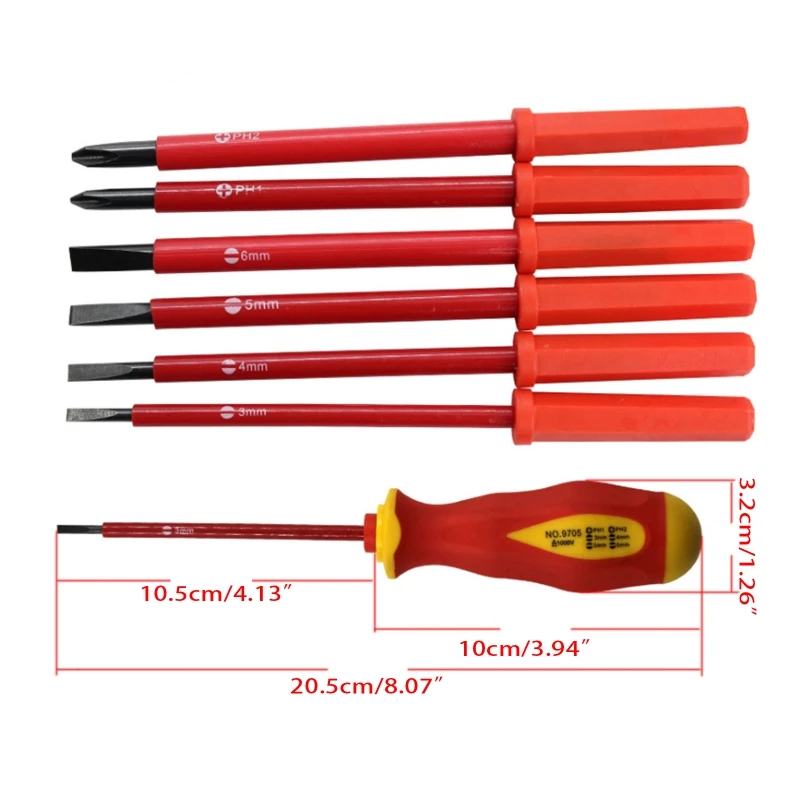 

Инструмент для изолированной отвертки, стальной Стандартный и шлицевый Набор отверток, Портативный Инструмент электрика