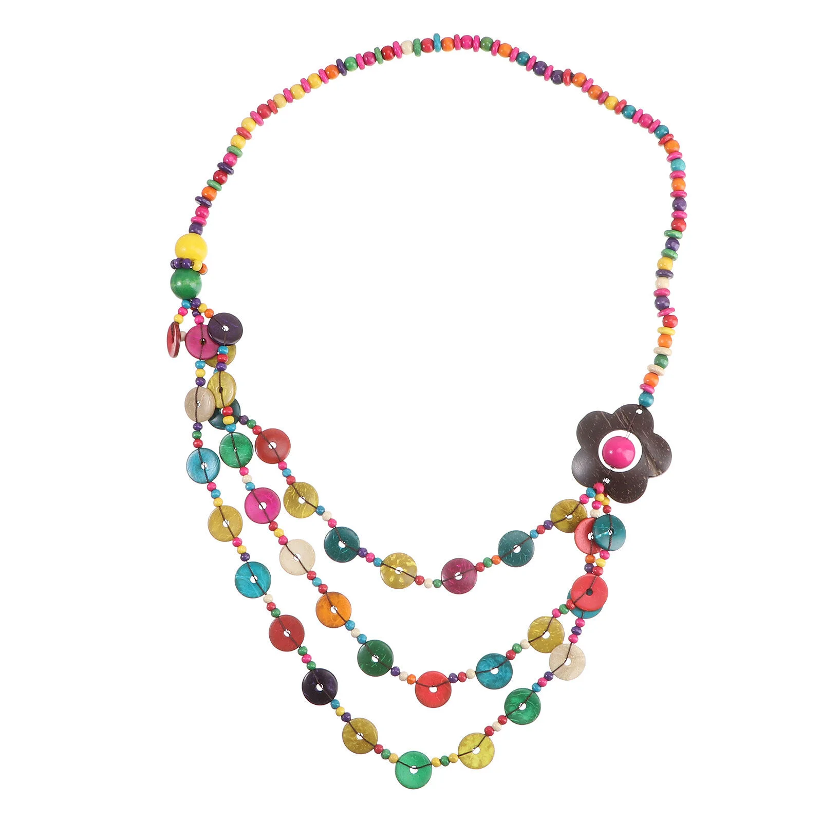 

Necklace Ethnic Style Fashion Bohemian Necklace Floral Shell Pendant Beads Beaded Necklace for Wife Girlfriend