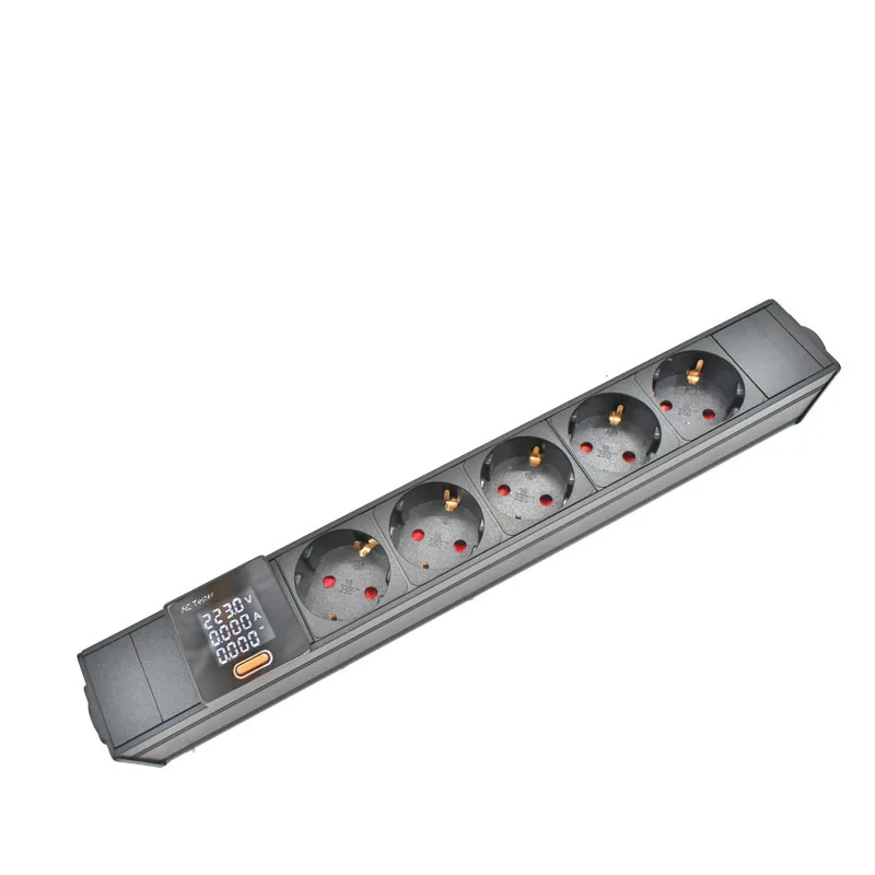 Розетка европейского стандарта PDU, удлинитель для шкафа, 3P, авиационная вилка NAC3FX-W NAC3MPX с двойным выключателем, экран амперметра, беспроводной (art.: 3920d24ef7194) - 3920d24ef7194