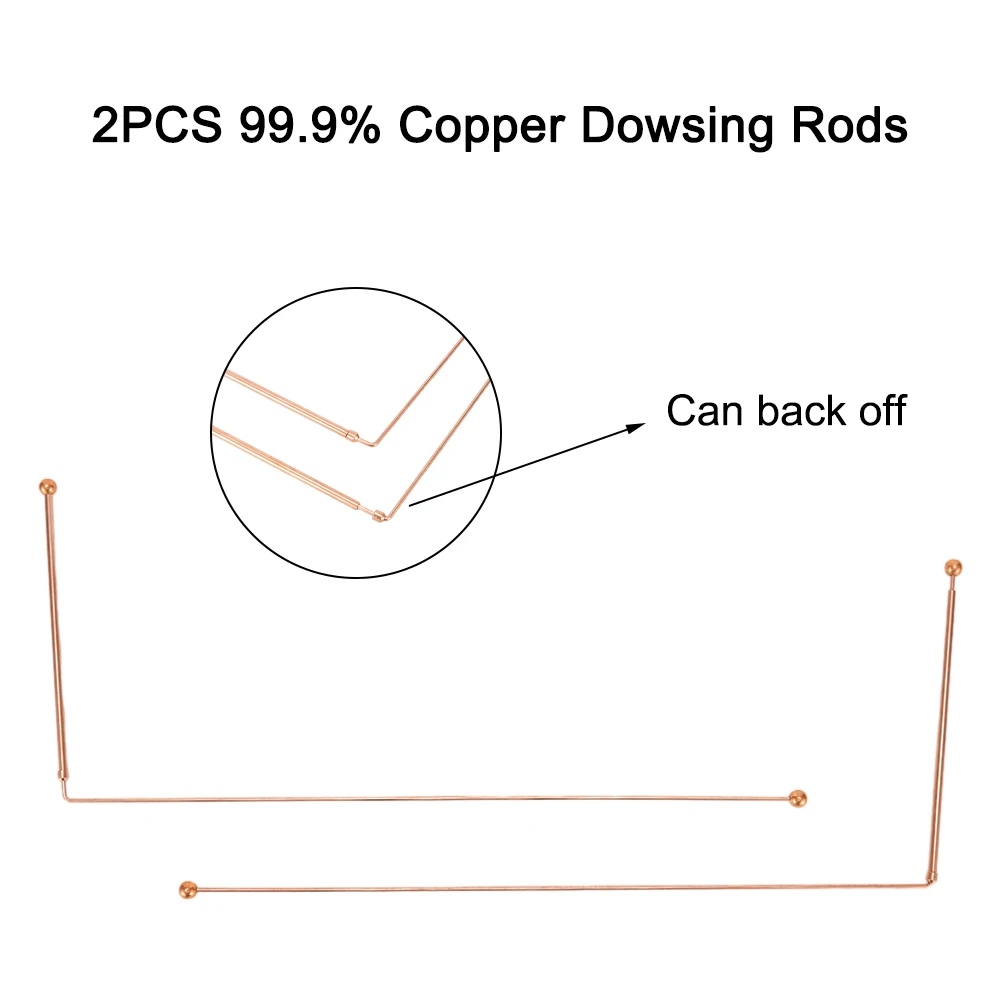 

2PCS 99.9% Copper Probe Rod For Water Detection And Treasure Tools 13.86 X 6.93 X 0.71 Inch Accessories For Water Detection