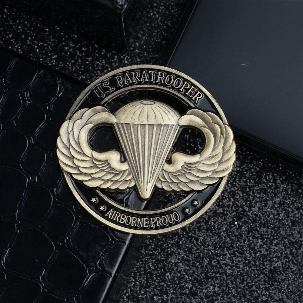 Ажурный юбилейный медальон в стиле американских парашютеров, коллекционная Военная война, металлическая медаль, креативное украшение в стиле милитари