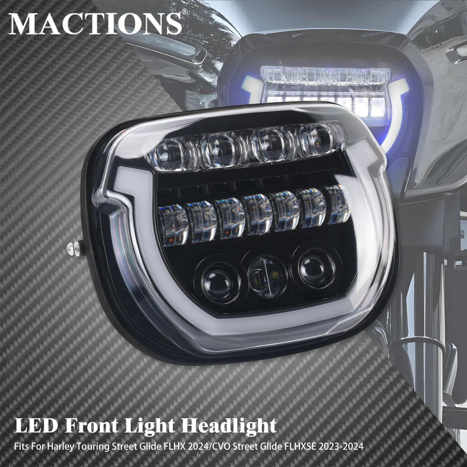 Фото Мотоциклетная светодиодная фара для Harley Touring CVO Street Glide FLHXSE 121 2023-2025 Street Glide FLHX 117 2024-2025 №1