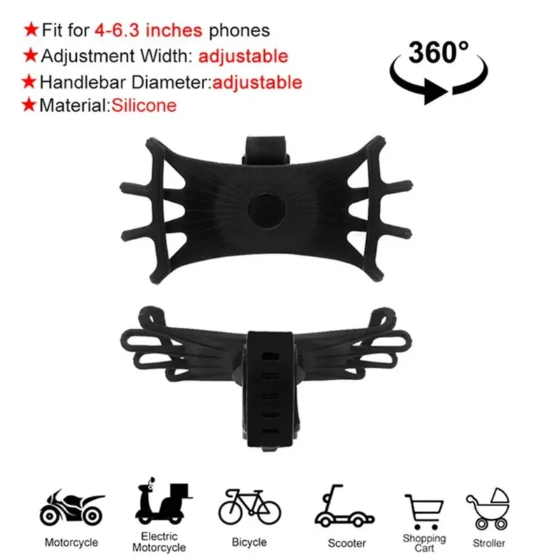 Многофункциональный Гибкий Силиконовый Велосипедный Держатель Для Телефона