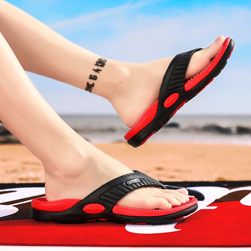 

JIEMIAO High Quality Men Slippers Summer Men's Tide Wear Sandals Flip Flop Beach Slippers Non-slip Soft Bottom Outdoor Sandals