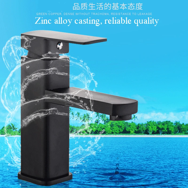 

Black Square Basin Faucet Basin Mixer Tap Sink Faucet Bathroom Faucets Bathroom Tools Decoration Home Decoration Supplies