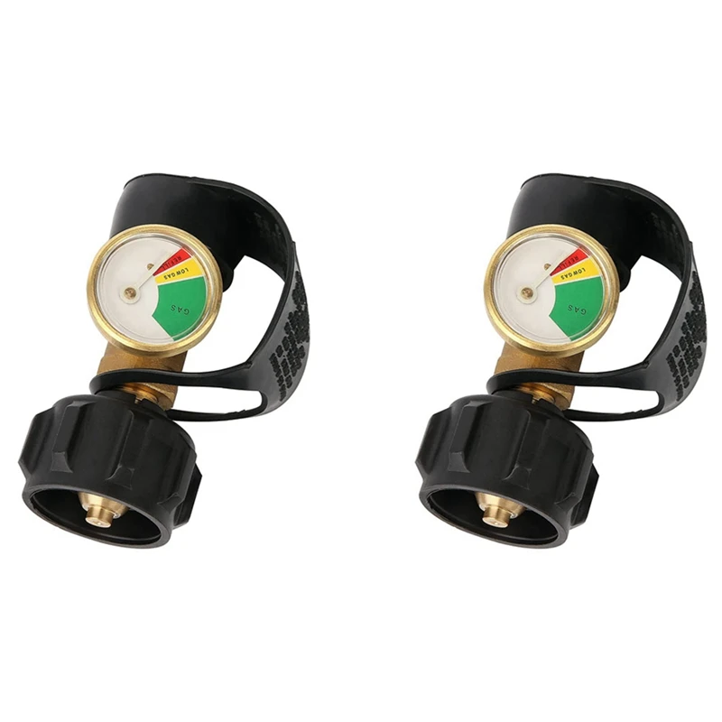 

2X Propane Tank Gauge Level Indicator, Leak Detector, Gas Pressure Meter For RV Camper,With Type 1 Connection