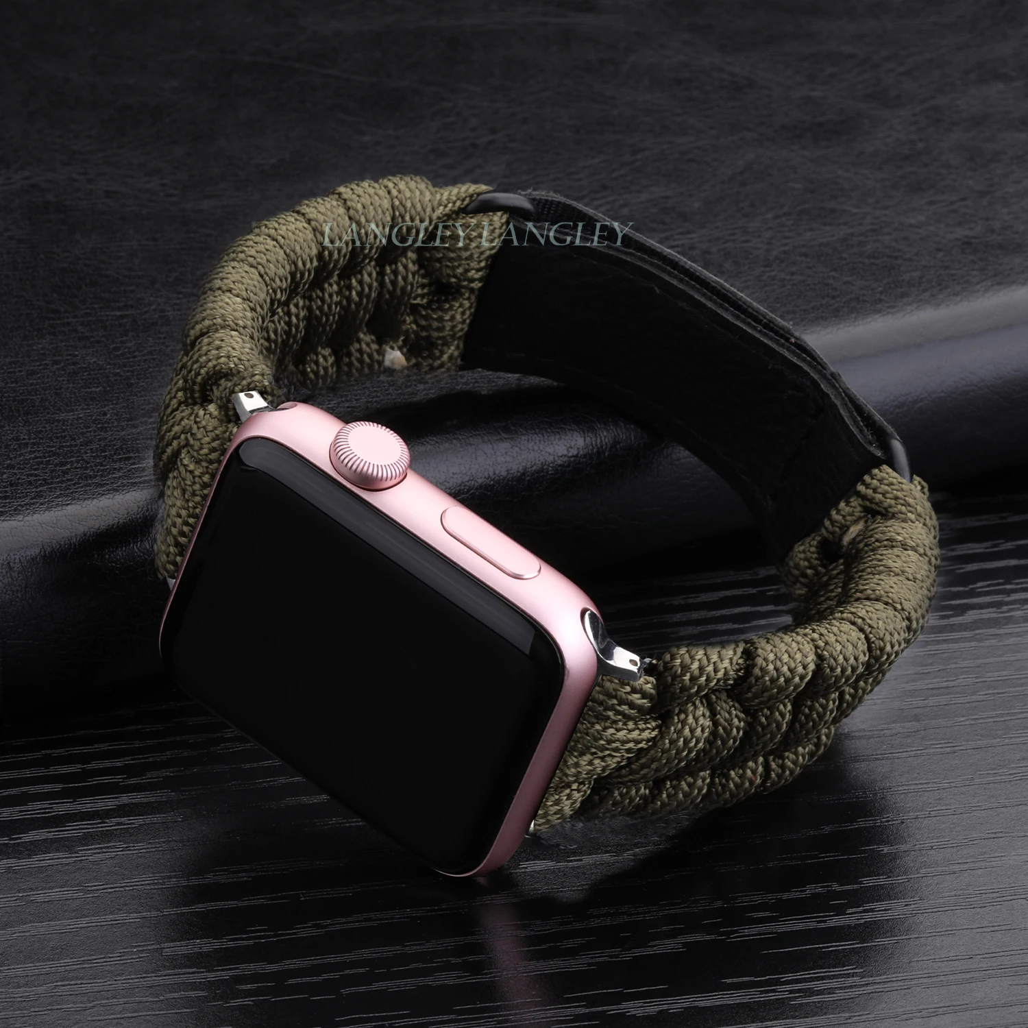 Outdoors Survival Rope Strap for Apple Watch 44mm 40mm 42mm 38mm Bracelet for Iwatch 5 6 SE 4 7 Leather Clasp Sport Braided Band