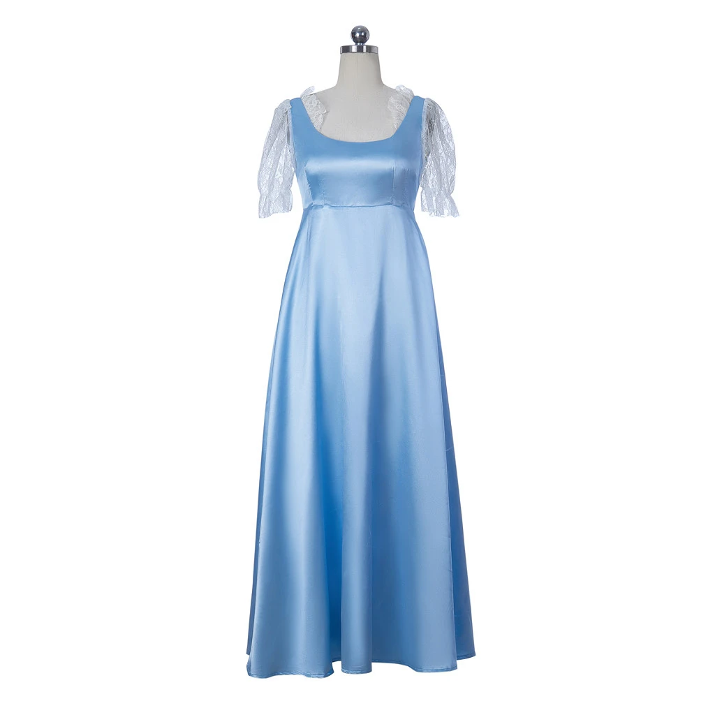 

Blue daphne Cosplay Costume daphne regency dress gown nightgown Jane Austin Dress Tea Party Ball Gown