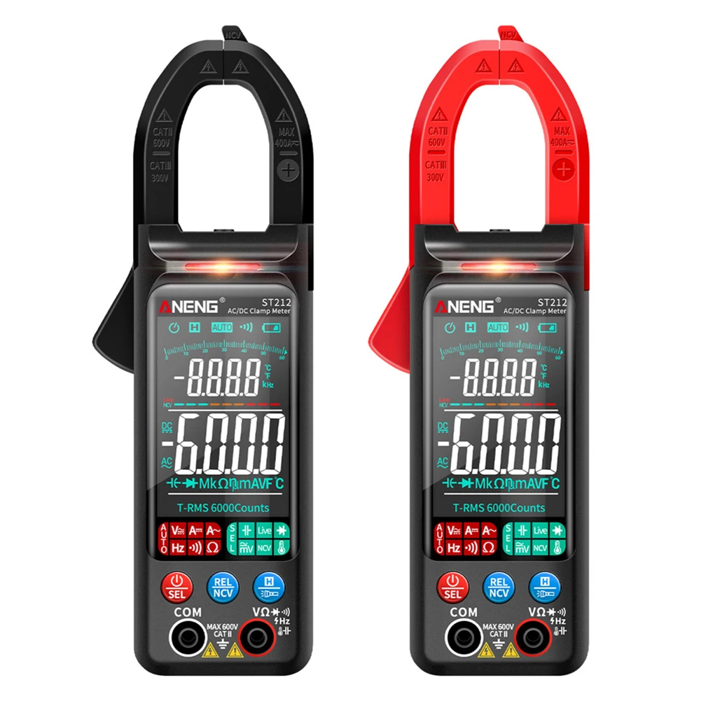 

ANENG ST212 6000 Counts Digital Clamp Meter DC/AC Current Voltage Resistance Frequency Capacitance Tester Auto Range NCV Multime