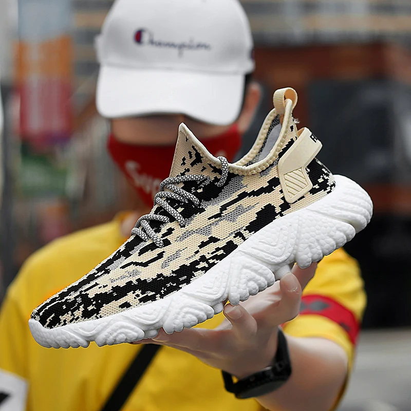 Men's Sneakers Fashion Lace-up Men's Sports Shoes Breathable Mesh Casual Sneakers For Male Summer Outdoor Running Shoes