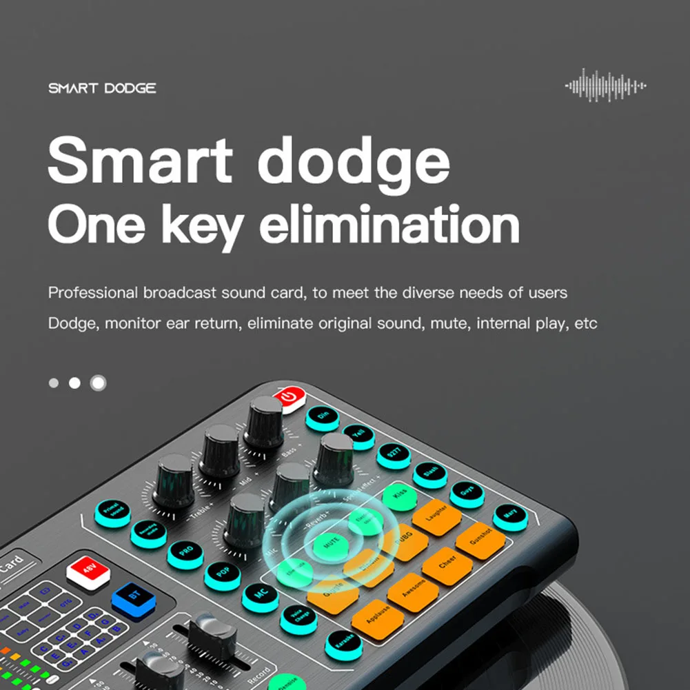 OTG Transmission Wireless Bluetooth External Mixer Sound Card Noise Reduction Live Streaming Broadcast Podcasting Mixer Audio