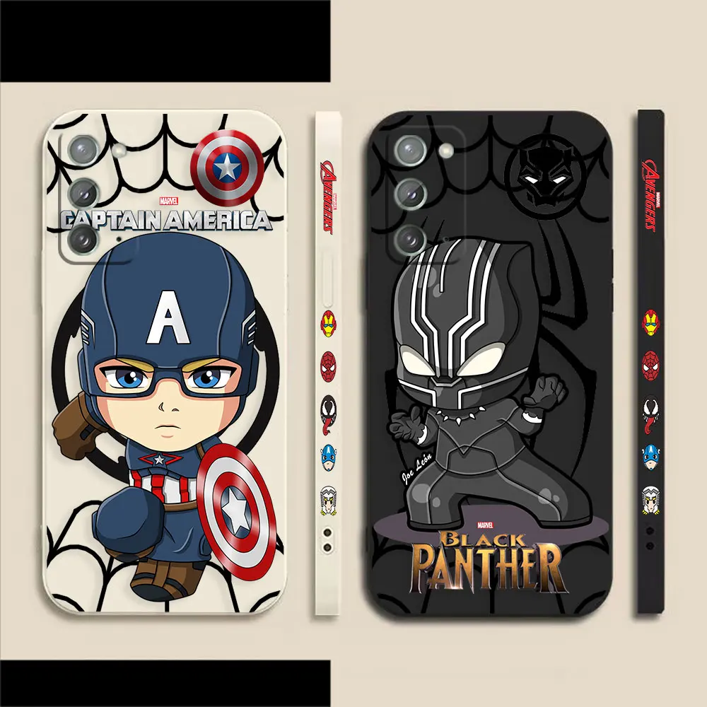 

Marvel's Captain America Black Panther Case For Samsung A30 A20S A10S A10 A14 Note 20 10 M32 M22 Pro Plus Lite Ultra 4G 5G Case