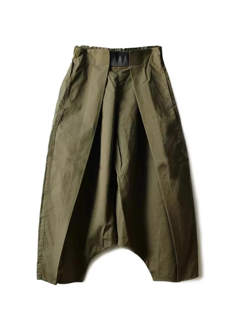 

Плиссированные эластичные брюки, Свободные повседневные широкие брюки, брюки kapital, брюки в японском стиле, мужские брюки оверсайз Owens