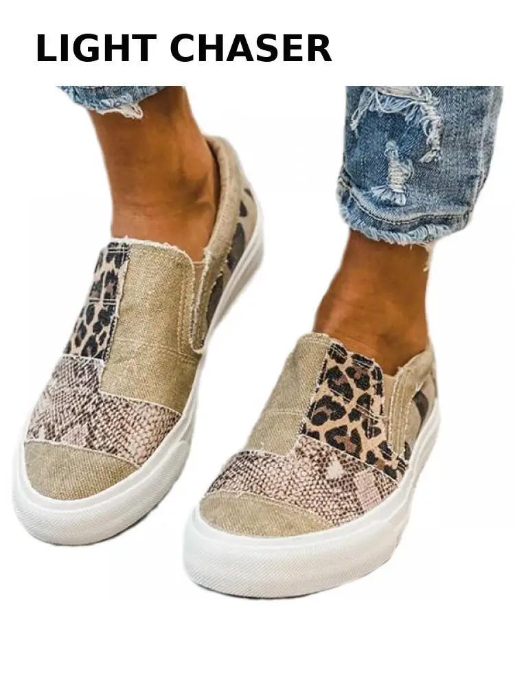 Spring And Autumn Women's Shoes 2022 New Flat Canvas Loafers Color Matching Large Size Casual Shoes Comfortable Loafers 35-43