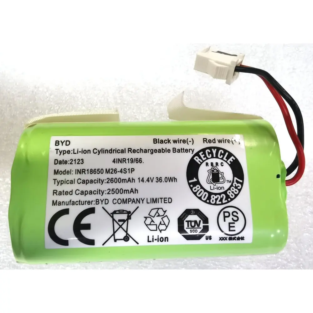 14,4 В 36.0Wh INR18650 M26-4S1P BYD литиевая батарея Для ECOVACS CEN360 CEN361 DN620 DN621 DH35 DH43 DH45