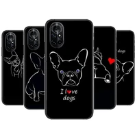 french bulldog clear phone case for huawei honor 20 10 9 8a 7 5t x pro lite 5g black etui coque hoesjes comic fash design