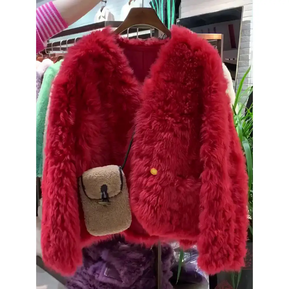 

Пальто из искусственного лисьего меха, роскошная женская куртка из искусственного меха, зимняя Роскошная плотная верхняя одежда с воротником, Новое поступление 2020, меховое пальто C53