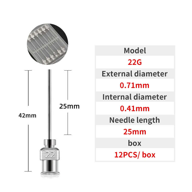 Игла для дозирования из нержавеющей стали 25 мм