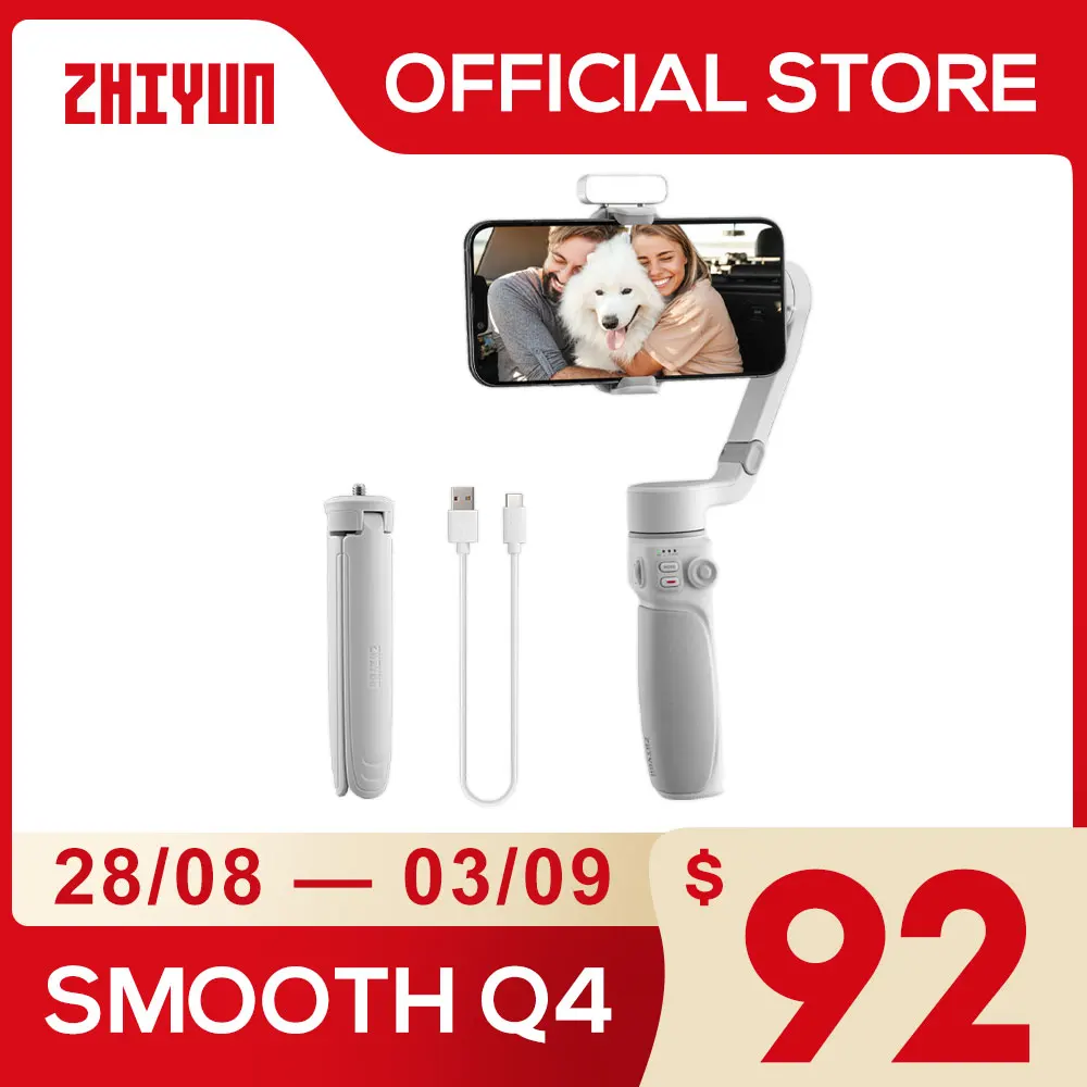 ZHIYUN Smooth Q4 официальный Гладкий Q4 смартфон Gimbal телефон Gimbals 3-осевой Ручной Стабилизатор для iPhone 14 pro max/HUAWEI/Samsung/Xiaomi