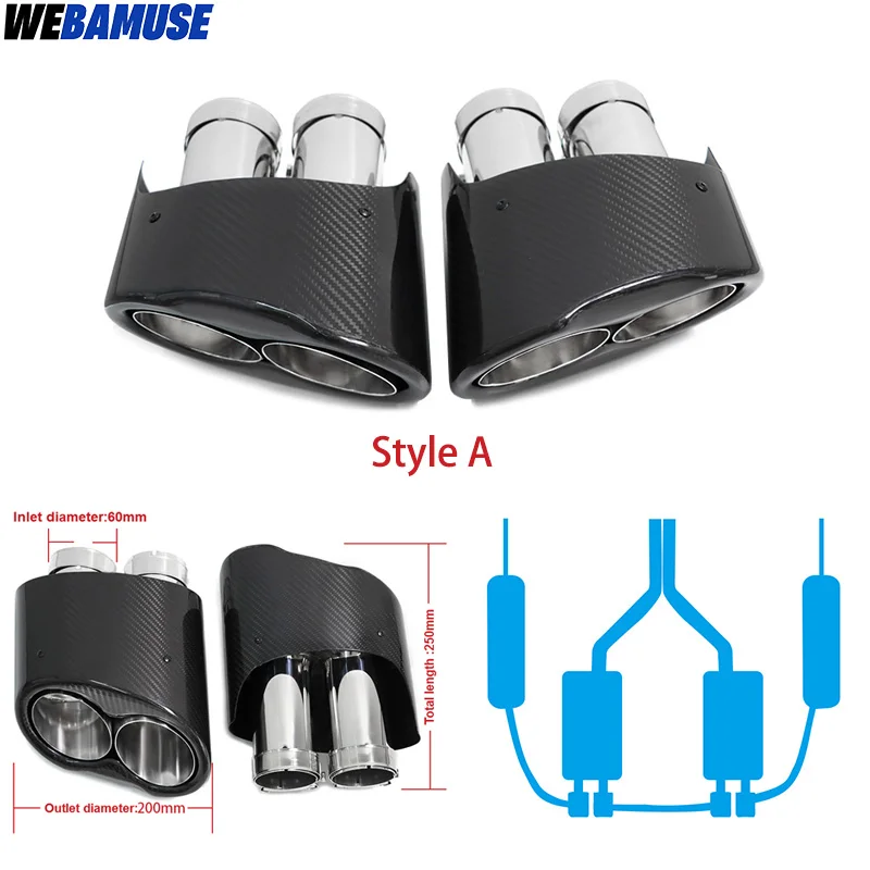 1 пара глушитель выхлопной трубы из нержавеющей стали для Audi A4 A5 A6 A7 RS4 RS5 RS6 RS7