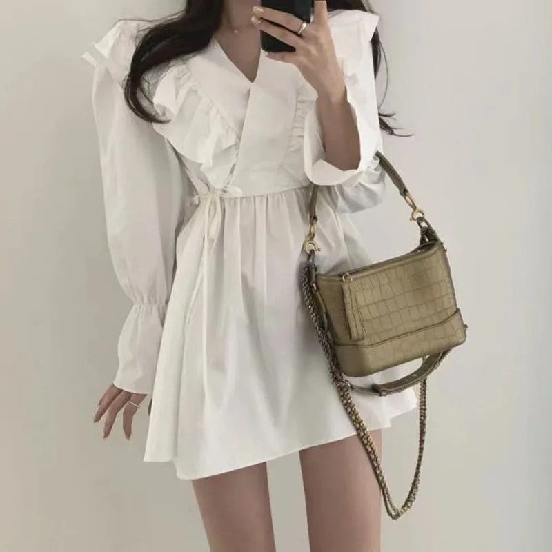 платье женское весна 2022 мини платья женские модные нарядное белое черное