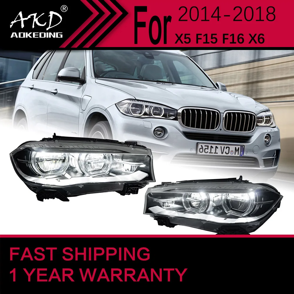 Автомобильные фары для BMW X5 X6 светодиодный 2014-2018 F15 F16 лампа Drl объектив проектора