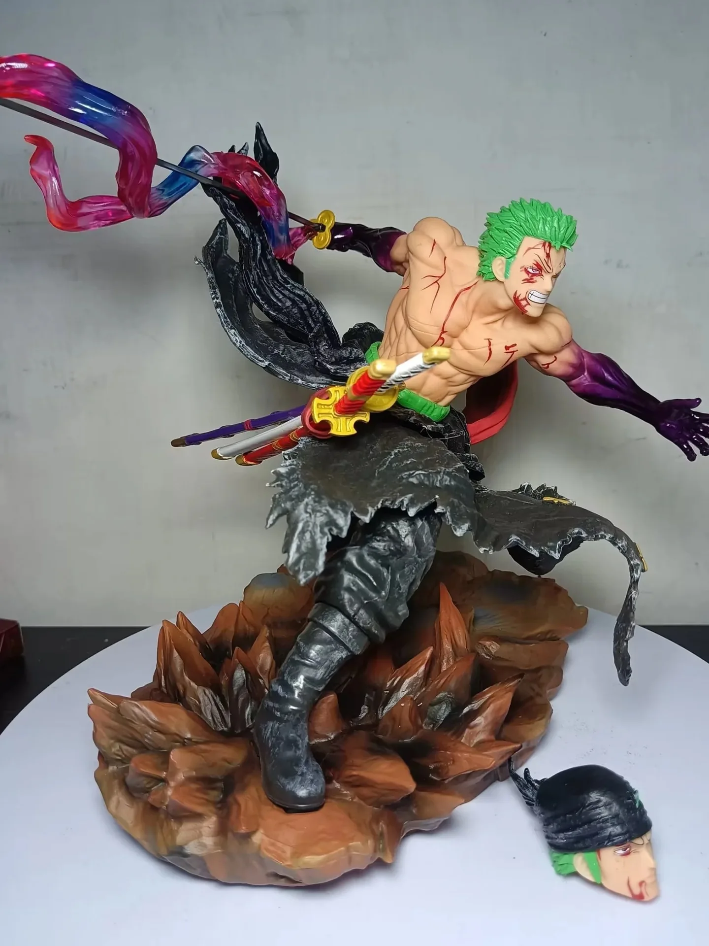 Аниме ONE PIECE GK двойная голова спецэффекты сцена ророноа Зоро статуя ПВХ