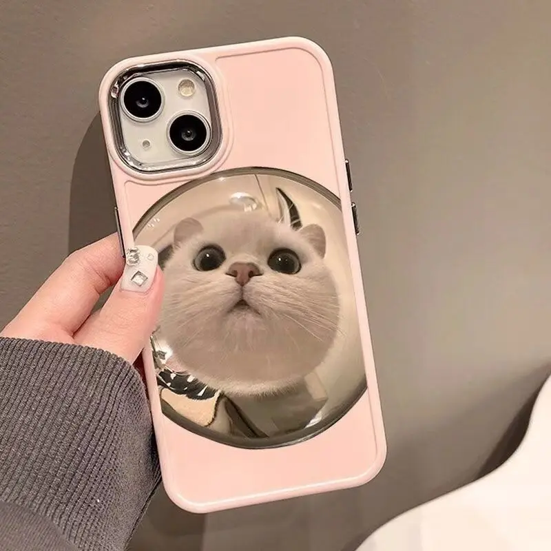 Противоударный чехол для телефона с милым котом iphone 15 pro max 14 plus 13 11 12 силиконовая