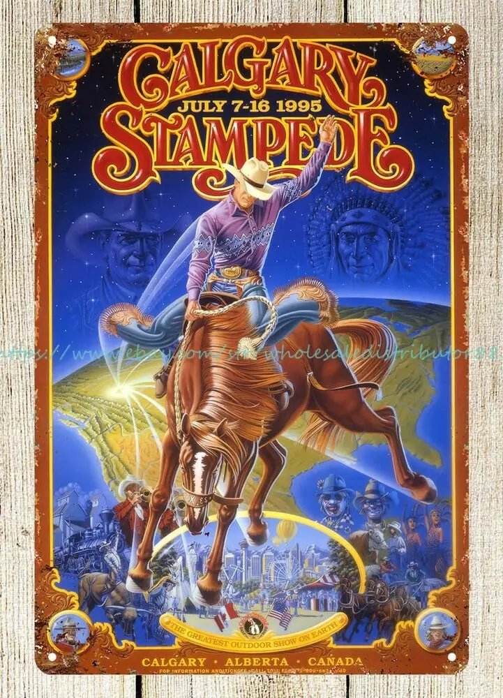 

Металлический жестяной знак для Родео в комнате