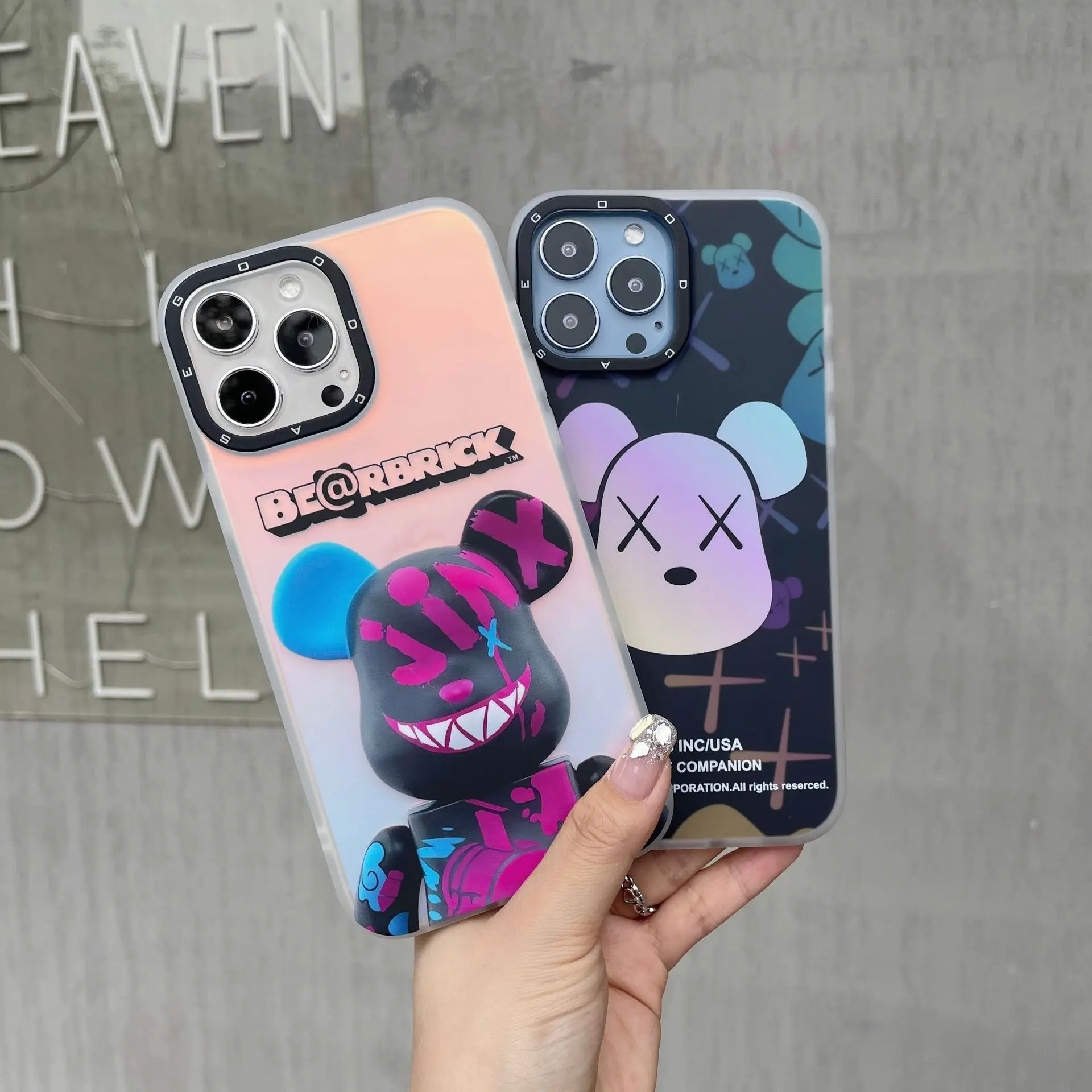 

Fashion Brand Fluid Color 3D Bear Phone Case Cover for IPhone 12 13 Pro Max Shockproof Case for IPhone 13 Cases for Iphone Case