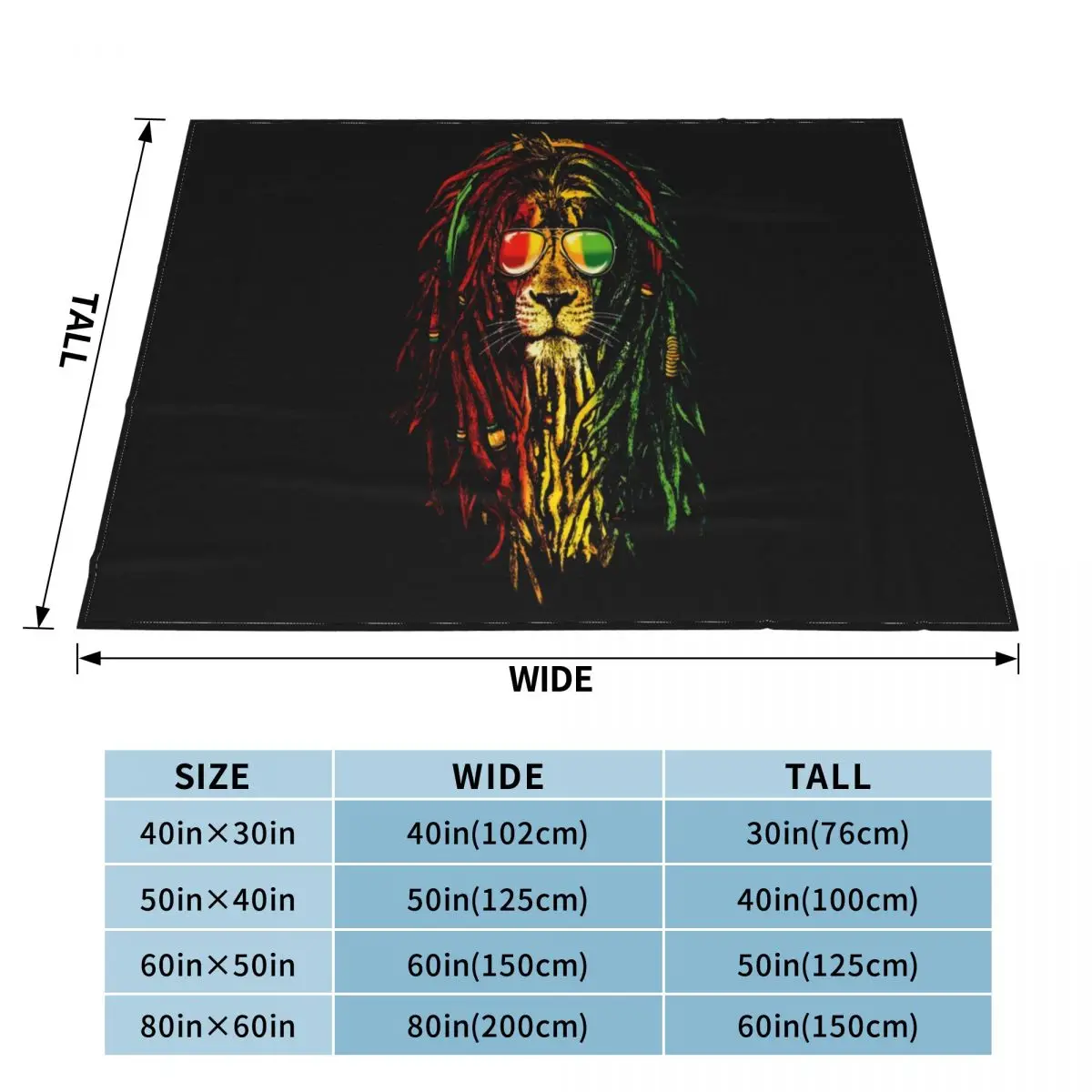 Rasta Singa Reggae Akar Muzik Bob Marley Dennis Brown Desmond Dekker Одеяло с любым логотипом