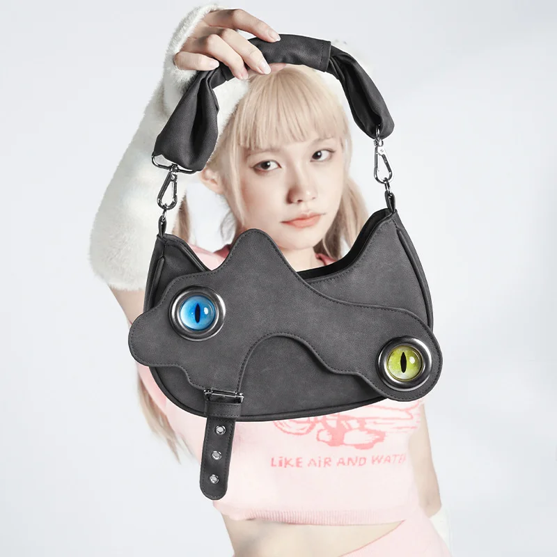 

Kawaii Cat Shape Shoulder Bag Ladies Strange Cartoon Anime Handbag Creative Personality Crossbody Bags For Women Girls