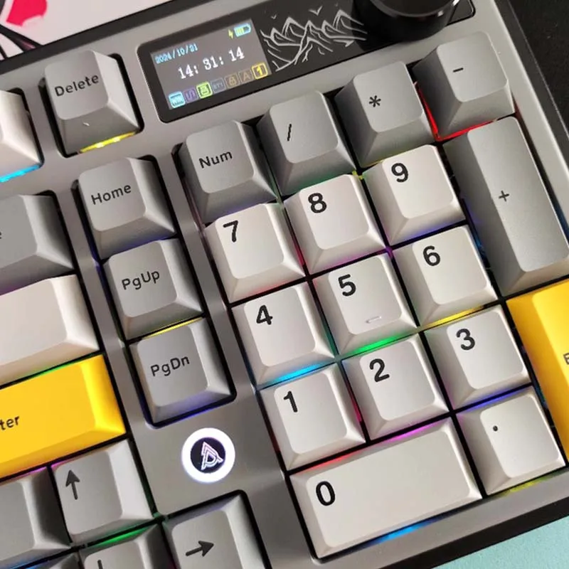 Игровая механическая клавиатура AJAZZ AK980 V2, три режима подключения (проводной2.4GBT), с цветным экраном, полноразмерная, с возможностью горячей замены переключателей, для киберспорта и офиса (art.: 3920d84c03495) - 3920d84c03495