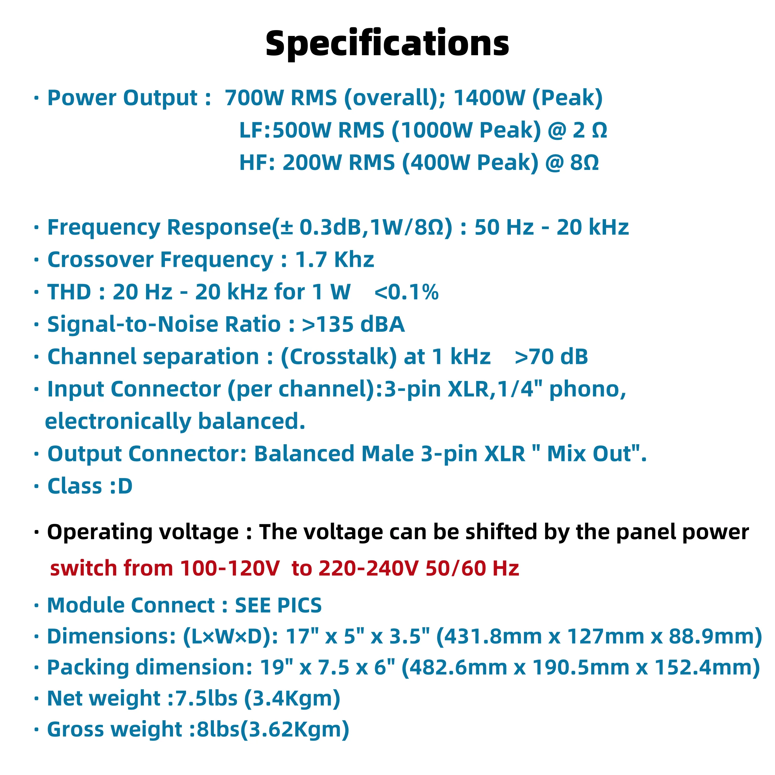 Сменный модуль усилителя RCF LASE для ART710A 712A 715A 910A 912A 915A