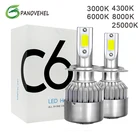 Автомобильные светодиодсветодиодный фары PANOVEHEL H1 H3 C6 H7 Светодиодные Автомобильные фары H4 880 H11 9005 HB4 9006 H13 6000K 72 Вт 12 В лм Автомобильные фары