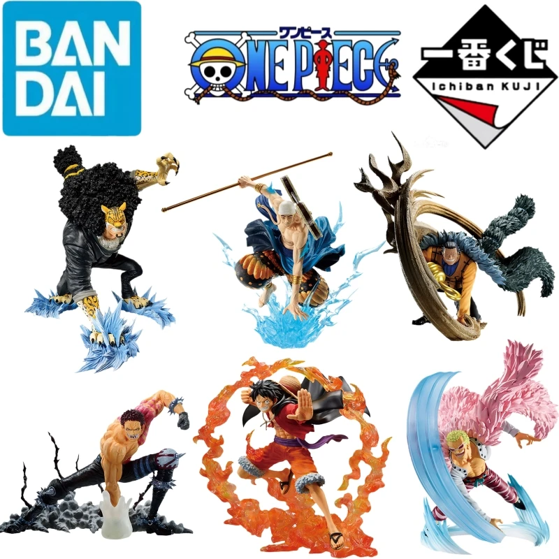 Оригинальные фигурки Bandai Ichiban Kuji Дуэль воспоминание Луффи катакури дофламинго Роба лукчи Эн сэр Крокодил аниме игрушки