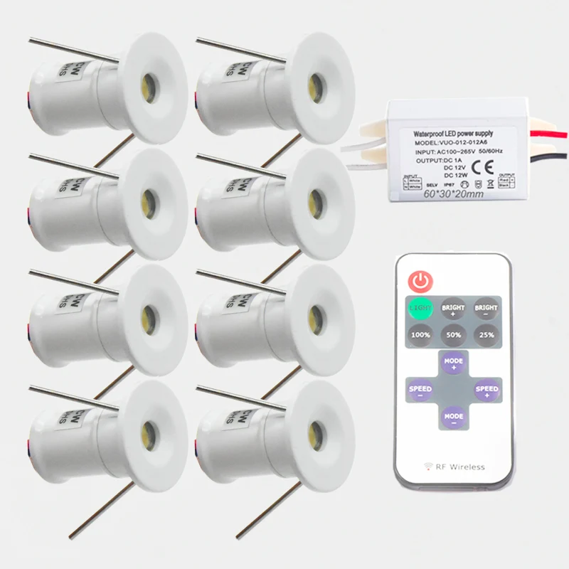 

Встраиваемый мини-светодиодный потолочный светильник с регулируемой яркостью, 15 мм, 1 Вт, 12 В, IP65, с трансформатором IP67, для сада, лестницы, кабинета, точечный светильник