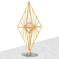 modern diamond decor delicate desk sculpture golden decorative accessory three dimensional home decorations glass decorations