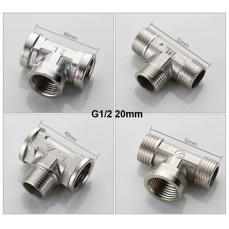 Тройник с внутренней и наружной резьбой 1/2 3/4 20 мм BSP уменьшающий колено из