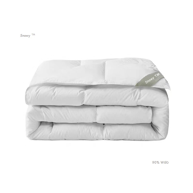 

High quality 100% cotton fabric filled with 90% white goose down comforter